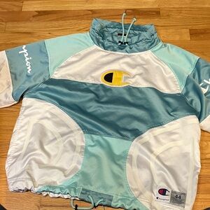Champion Teal and White Pullover Jacket